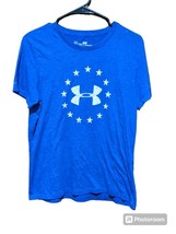 Under Armour USA Freedom Project Stars T-Shirt Size Large Blue - £7.81 GBP