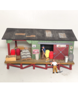 HO Scale Walthers Freight Depot Diorama with Figures Barrels and Cargo - $34.99
