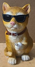 CAT NO PUSSIES HERE KITTY FLIP OFF MIDDLE FINGER SUNGLASSES FUNNY FIGURINE - £24.48 GBP
