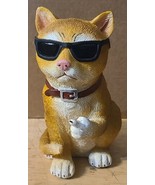 CAT NO PUSSIES HERE KITTY FLIP OFF MIDDLE FINGER SUNGLASSES FUNNY FIGURINE - £24.74 GBP