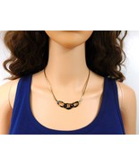 1970s Trifari Gold &amp; Black Enamel Trifarium Plated Necklace - $68.75 CAD