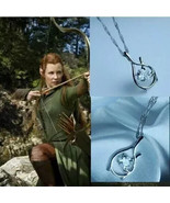Lord of the Rings Hobbit Elf Tauriel Pendant Necklace Crystal Silver Nec... - $16.79