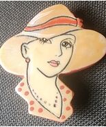 VTG 20’s style Gatsby Jazz Age Style Flapper Pin BROOCH Lady Vogue - $14.85