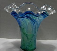 Vintage Italian Lavorazione Murano Italy Hand Blown Glass Vase  - £151.87 GBP