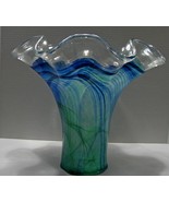 Vintage Italian Lavorazione Murano Italy Hand Blown Glass Vase  - £151.87 GBP