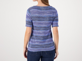 Isaac Mizrahi Live! Space Dye Boat Neck Sweater Blue, Large - £23.73 GBP