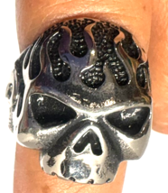 Ghost Rider Flaming Skull Mens Stainless Steel Size 12 Ring NEW - $462.37 MXN