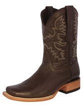 Mens Western Boots Cowboy Dress Brown All Real Leather Rodeo Toe Botas Vaquero - £95.91 GBP