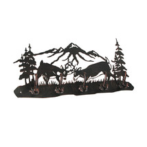 Black Laser Cut Metal Deer Hook Rack Decorative Wall Mounted Key And Coa... - $39.59