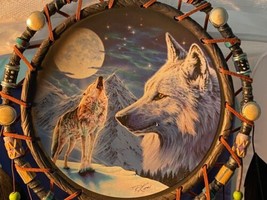 Wolf Sacred Spirits Calling Dreamcatcher Robin Koni COA Wolves Bradford Exchange - £29.69 GBP