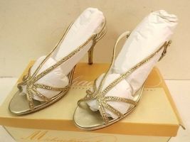 WOMENS GOLD HEELED SANDALS NEW SIZE 7.5 IN THE BOX - $21.00