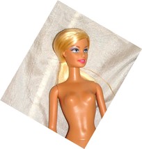 Nude Barbie doll with expressive hands bendable knees light blonde hair straight - £12.85 GBP