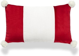 Christmas Holiday Winter Soft Velvet Decorative Lumbar Pillow Cover ONLY for Cou - £32.66 GBP