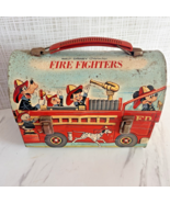 Vintage Walt Disney Firefighters Dome Metal Lunchbox Mickey Donald 1969 ... - $49.49