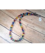 Necklace Bead Glass Multi-Color w/Black Spacers 18&quot; + Lobster New Handmade  - £9.43 GBP