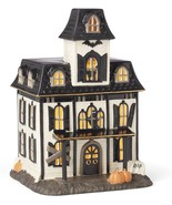Lenox Halloween Lighted Haunted House Black Cat Pumpkin Bat Owl Crow Vin... - $171.00