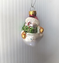 Vintage Mercury Glass Snowman Ghost Iridescent Christmas Ornament Colorful Fun - £27.44 GBP
