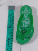Collectible miniature 3 inch green metal flip flop - £4.67 GBP