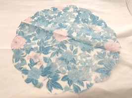 20 Round Paper Napkins Scallop Blue and Pink Made in Japan Orig Package - £14.99 GBP
