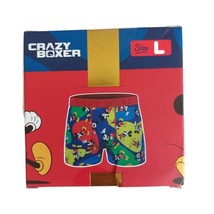 Disney Mens Size L Mickey Mouse Boxer Briefs Crazy Boxer Multi Color - $14.06