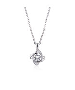 925 Sterling Silver Platinum Plated 1.75 CT White Cubic Zirconia Pendant  - $69.00