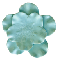 M Studios Pretty Ceramic Flower Shaped Serving Decorative Plate Pale Blu... - $24.18