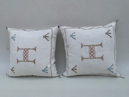 Early 21st Century Moroccan white Sabra Pillows Covers- a Pair - £143.43 GBP