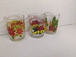 Set Of (3) Dist East West Christmas Holiday Glass Candle Holders - $43.55