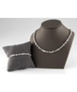 Gorgeous Sterling Silver CZ Tennis Necklace and Bracelet Set Multi-Cut S... - €470,52 EUR