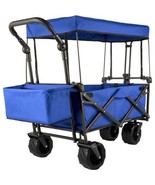 Extra Large Collapsible Garden Cart with Removable Canopy, Folding Wagon... - $141.47
