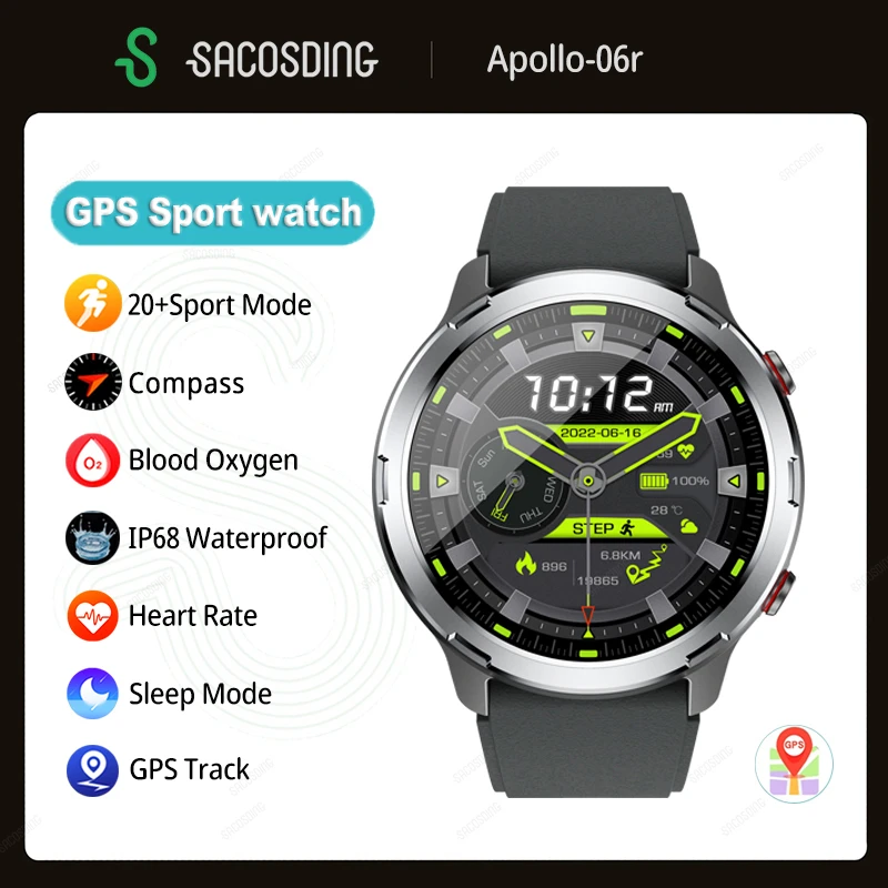 2023 New GPS Outdoor Smart Watch Comp Fitness IP68 Waterproof Men Smartwatch Lad - £140.67 GBP