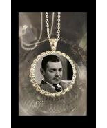 Clark Gable 925 silver necklace pretty rhinestones beautiful  gift - $19.99