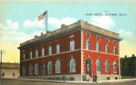 C-1910 Guthrie Oklahoma Post Office #11628 Flag Postcard 21-2479 - $5.01