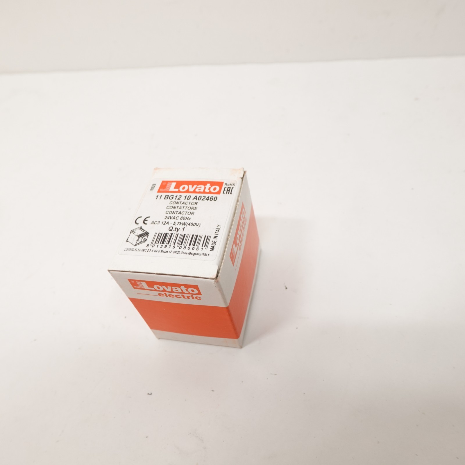 Lovato 11 BG12 10 A02460 Contactor 24VAC 60Hz AC3 12A 5.7kW (400V) New in Box Item image 3