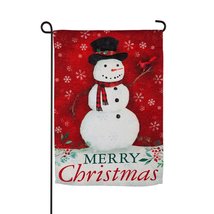 Christmas Heritage Snowman Suede Garden Flag-2 Sided Message,12.5" x 18" - £15.98 GBP