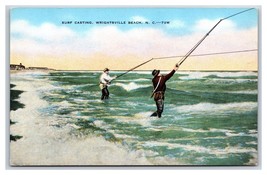Fishermen Surf Casting Wrightsville Beach North Carolina NC UNP Postcard R25 - £6.32 GBP