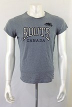 Roots Canada Boys Size Large Gray Short Sleeve Spell Out Crew Cotton T S... - $7.92