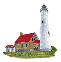 Custom and Unique Lighthouse[Tawas Point Lighthouse] Embroidered Iron on/Sew Pat - £16.43 GBP