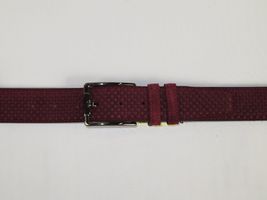 Men Genuine Basket weave Suede Soft Leather Belt PIERO ROSSI Turkey #1002 Wine image 3