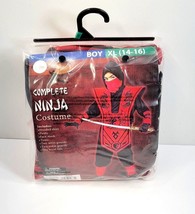 Complete Ninja Boy Kids Costume Cosplay XL (14-16) W/ toy Weapon - £11.72 GBP