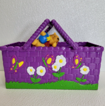 Rare Limited Edition Disney Winnie the Pooh Bear Picnic Basket Purple Pl... - €30,63 EUR