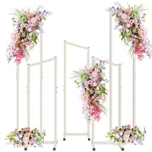 Arch Backdrop Stand Set Of 5 Metal Arched Balloon Frame For Wedding Party Bridal - £73.54 GBP