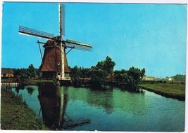Holland Postcard Land of Windmills On Canal - £2.36 GBP