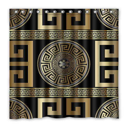 New!!! A Greek key Pattern Custom Waterproof Polyester Shower Curtain 4 Size Item image 2