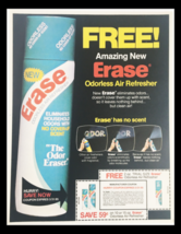 1985 Erase Odorless Air Refresher Circular Coupon Advertisement - £14.97 GBP