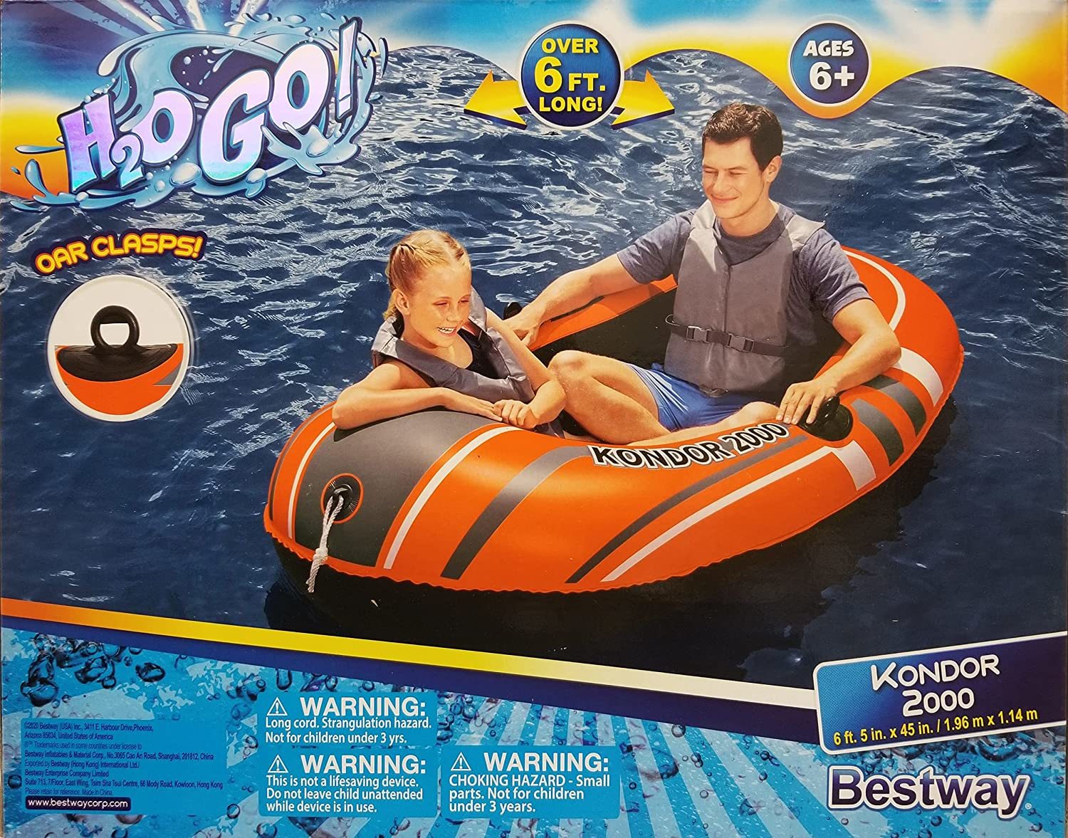 H20GO! H2OGO! Kondor 2000 Inflatable Boat Two Person Explorer Raft ...