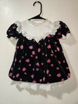 Vintage The Children&#39;s Hour Girls 24m Black Purple Flowers &amp; White Lace ... - £17.15 GBP