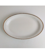 Homer Laughlin Large Serving Platter White With Gold Trim 13.5&quot; x 9&quot; USA... - $20.20 CAD