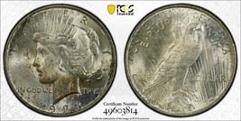 Toned 1923 P MS 62 Peace Silver Dollar PCGS Graded Certified Authentic Slab 65 - $96.05