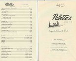 Paletta&#39;s Imported Food &amp; Deli Menu Recoleta San Antonio Texas 2001 - £14.03 GBP